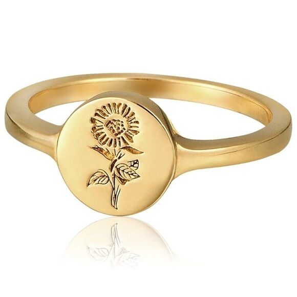 Handmade 18k over Sterling Flower Ring - Picture 1 of 6